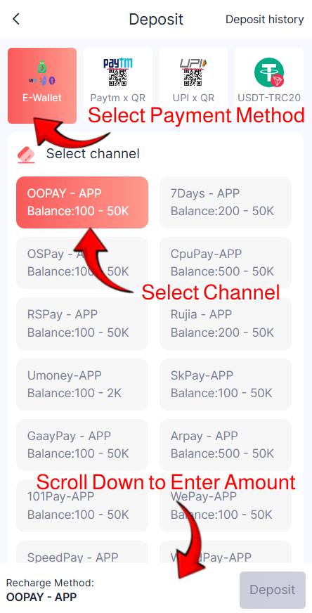 Daman Games Deposit